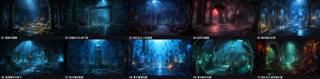 【無料】ホラー・ゴシック 背景素材 10枚セット