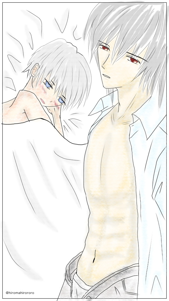 創作BL　まだ無い　ベッドでふたり…