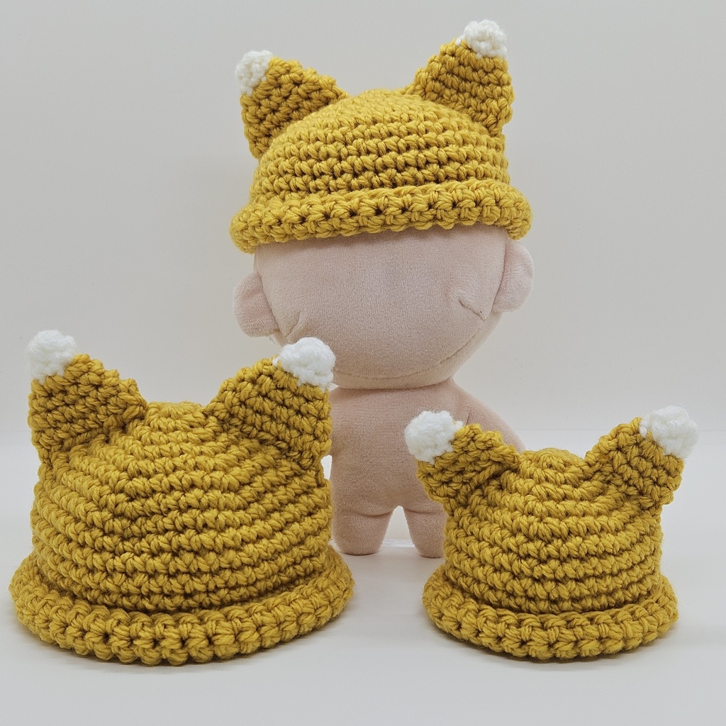 ぬいぐるみ用きつねさんニット帽子