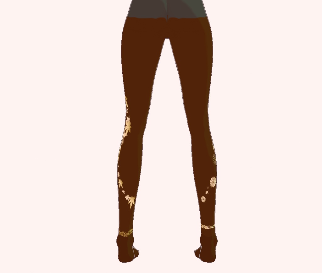 金箔模様タイツ Gold Leaf Pattern Tights