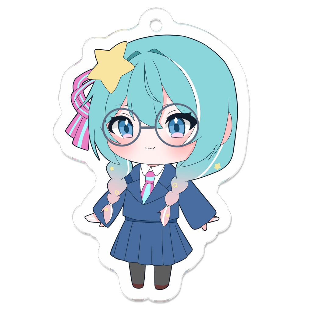 みつあみめがね制服てんすアクキー