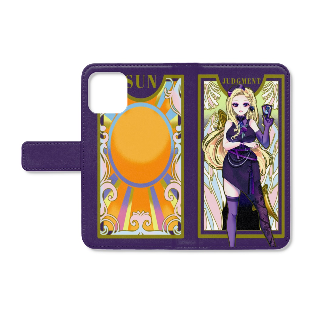 【iPhone12/12Pro】闇無サツキ 手帳型スマホカバー(立ち絵ver.)