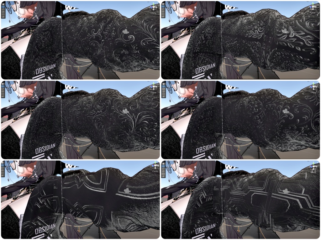 【VRChat対応】lilToon用 高品質ノーマルマップ15種セット - サイバー&幾何学&紋章&リーフデザイン(2048px)