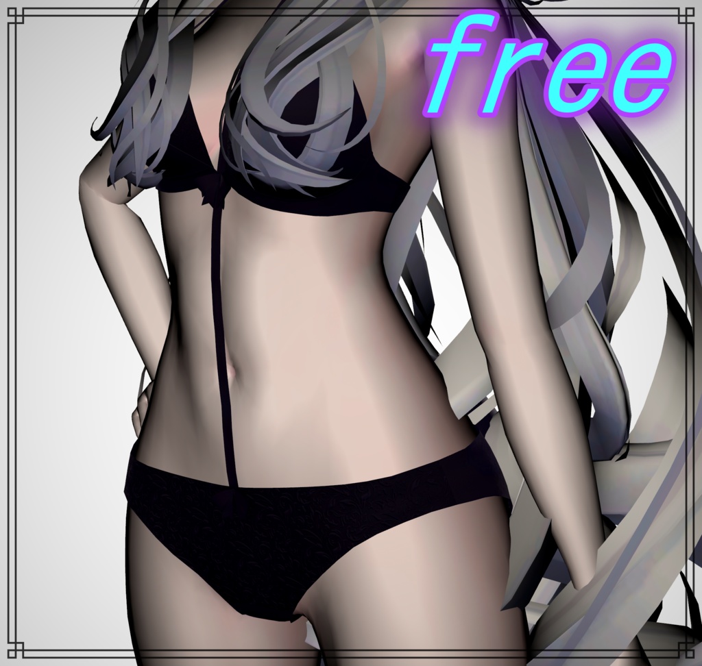 【無料】黒リムセット 髪・顔・体対応マテリアル＆プリセット【VRChat / lilToon対応】