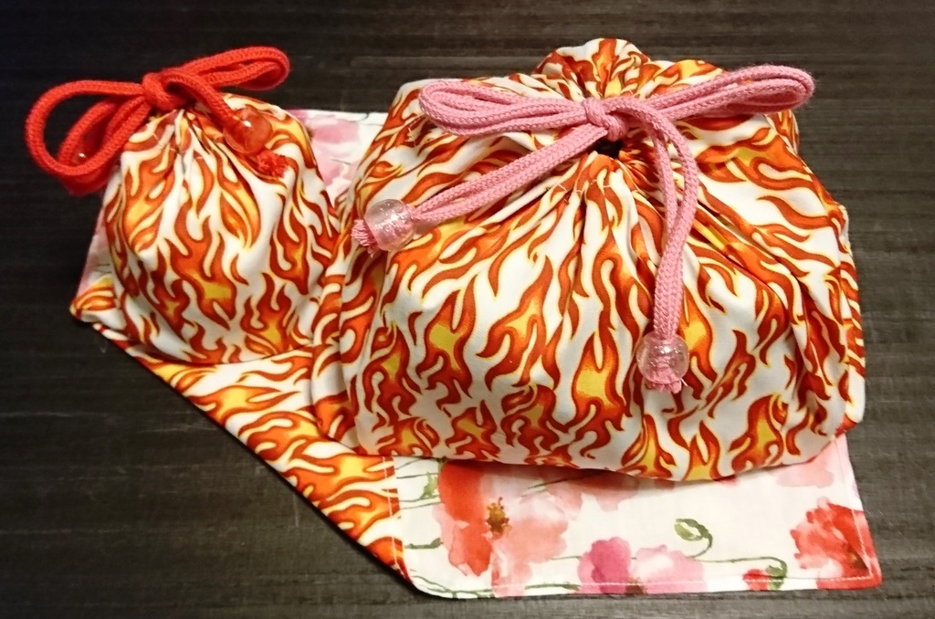 コップ入れ、コップ袋 入園入学グッズ Fire 紐色々/ループエンド色々 ひとり親支援有り