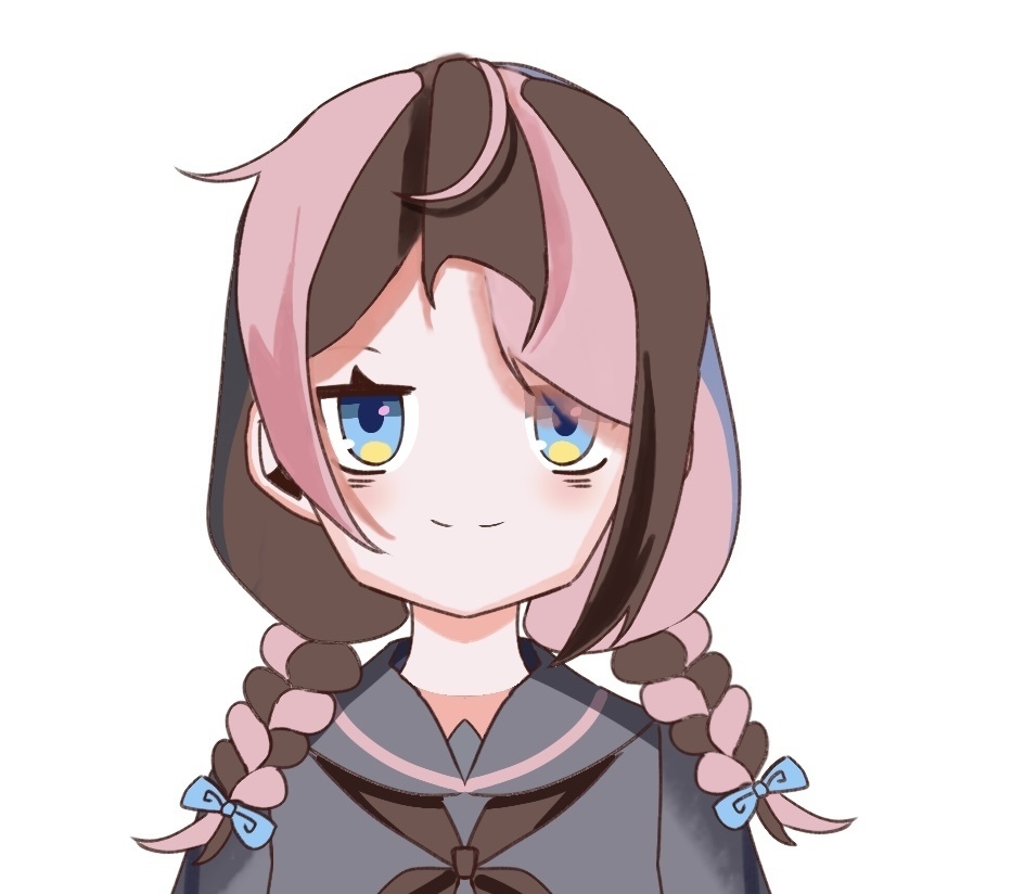 ブラウンピンク髪女子