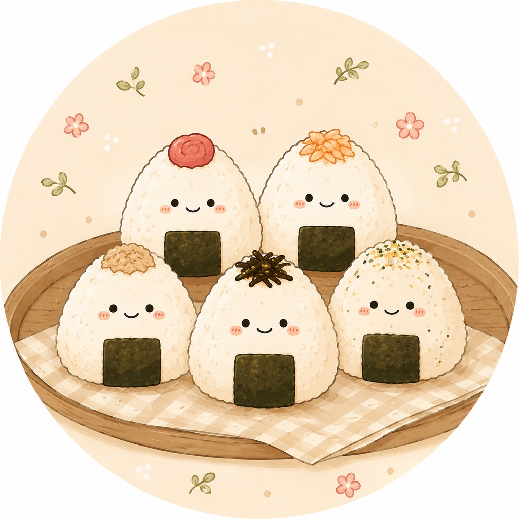 ゆるかわおにぎり5種セット｜イラスト風