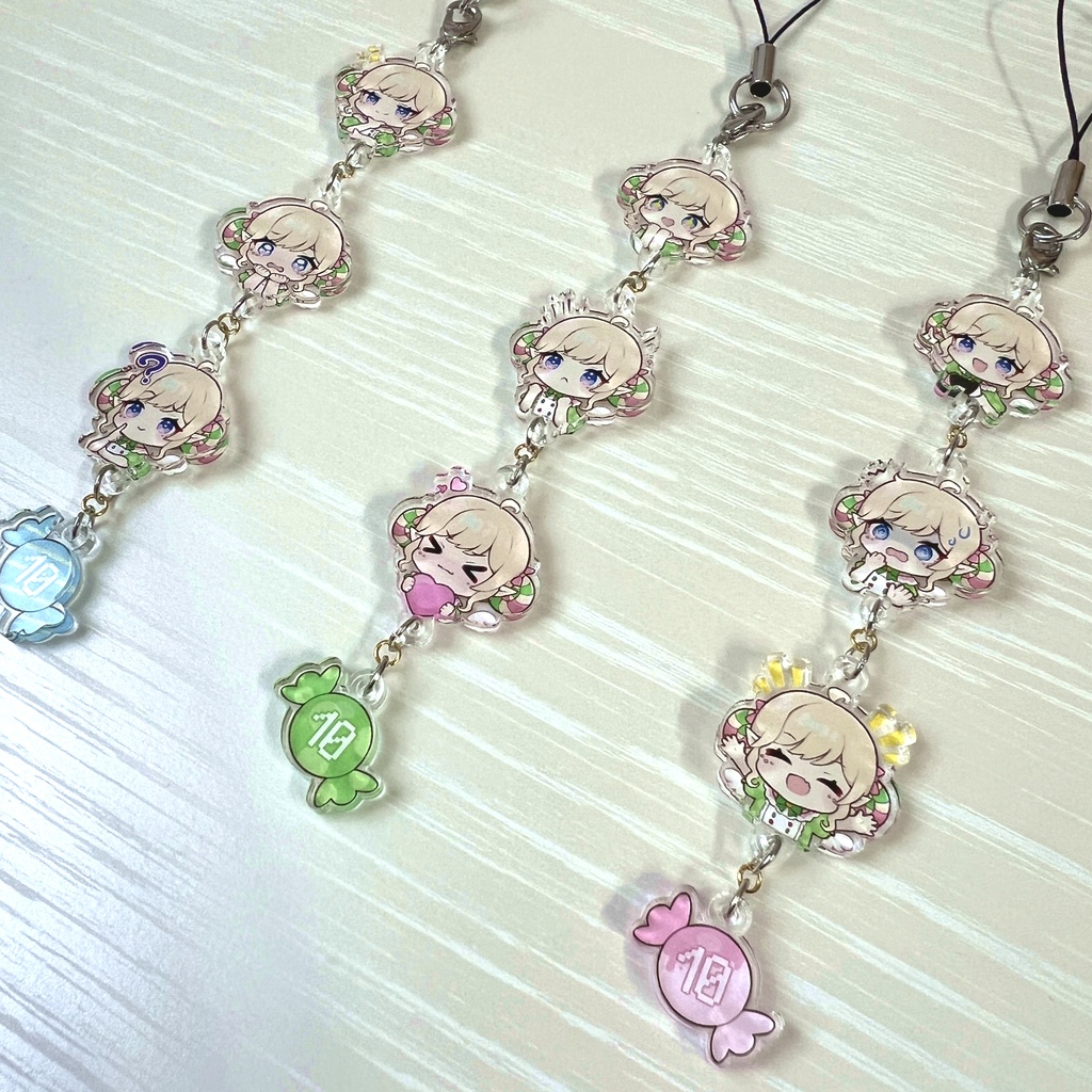 【受注生産受付中~5/6まで】10周年記念♥SDみつあめアクリル4連ストラップ