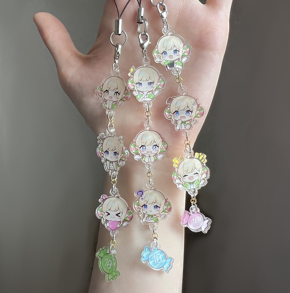 【受注生産受付中～5/6まで】10周年記念♥SDみつあめアクリル4連ストラップ
