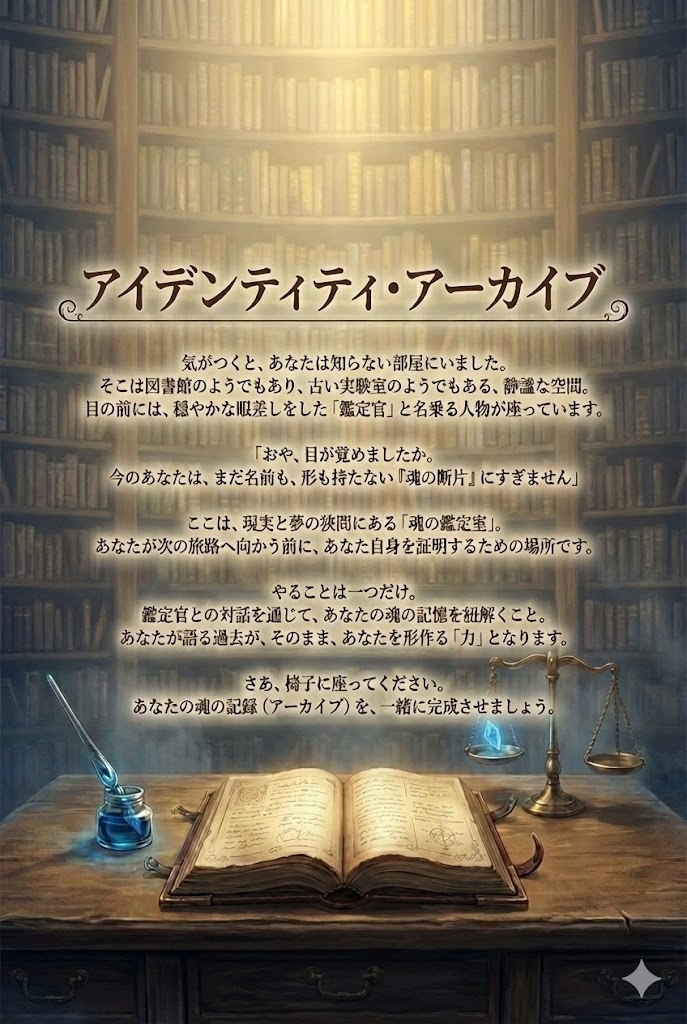 TRPG『アイデンティティ・アーカイブ』~魂の鑑定室~