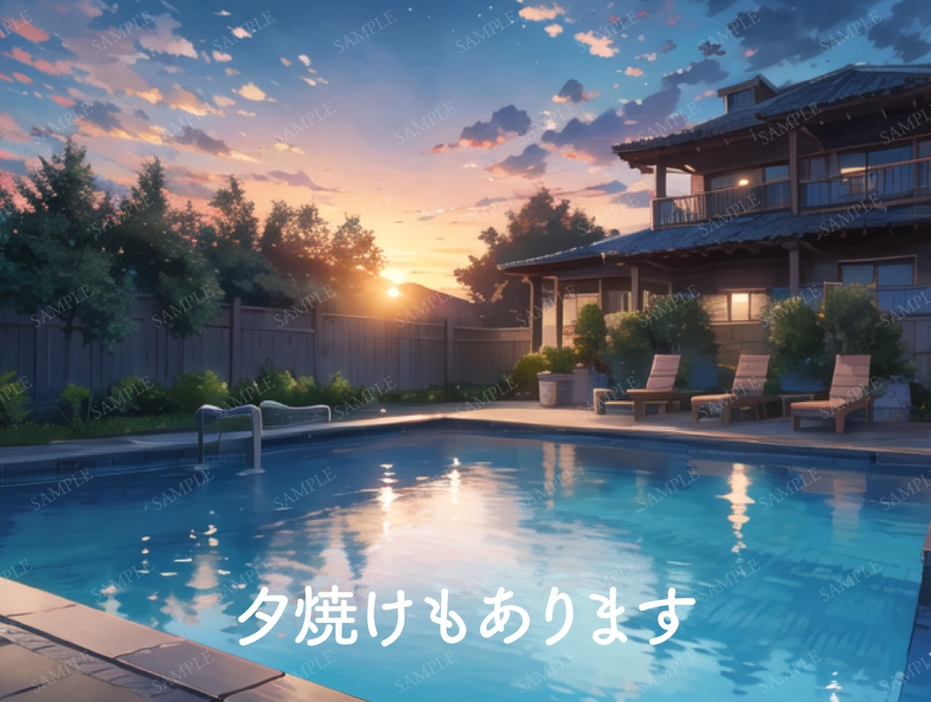 【背景23枚】プール/ナイトプール|差分あり(ゲーム/TRPG背景素材/CoC/ココフォリア)