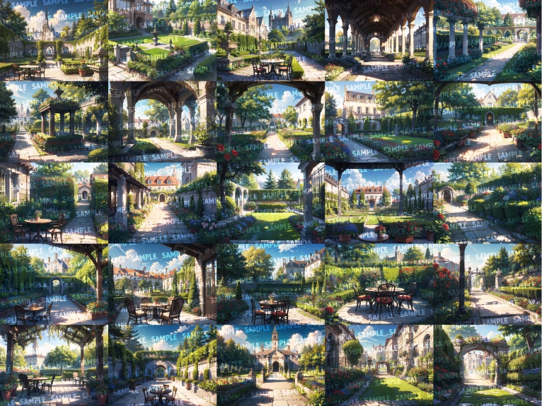 【背景168枚】洋風庭園|差分あり(ゲーム/TRPG背景素材/CoC/ココフォリア)