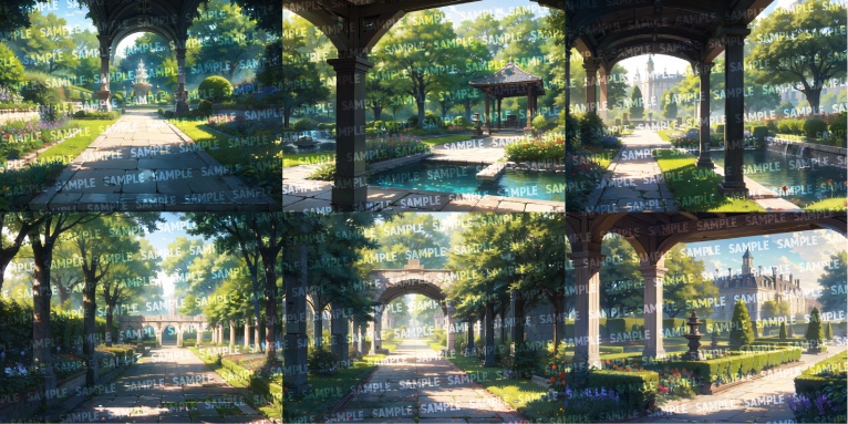 【背景168枚】洋風庭園|差分あり(ゲーム/TRPG背景素材/CoC/ココフォリア)