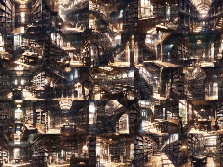 【背景183枚】図書館|差分あり(ゲーム/TRPG背景素材/CoC/ココフォリア)