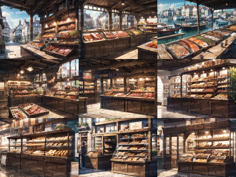 【背景27枚】食べもの屋|差分あり(ゲーム/TRPG背景素材/CoC/ココフォリア)