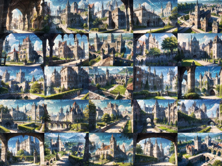 【背景75枚】城郭外観|差分あり(ゲーム/TRPG背景素材/CoC/ココフォリア)