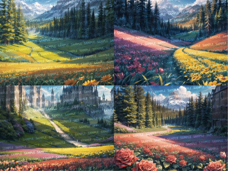 【背景80枚】花畑|差分あり(ゲーム/TRPG背景素材/CoC/ココフォリア)