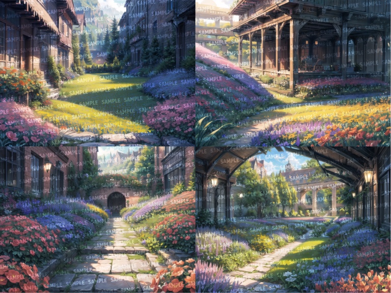 【背景80枚】花畑|差分あり(ゲーム/TRPG背景素材/CoC/ココフォリア)