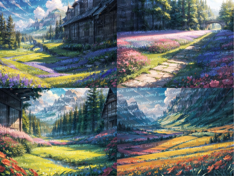 【背景80枚】花畑|差分あり(ゲーム/TRPG背景素材/CoC/ココフォリア)