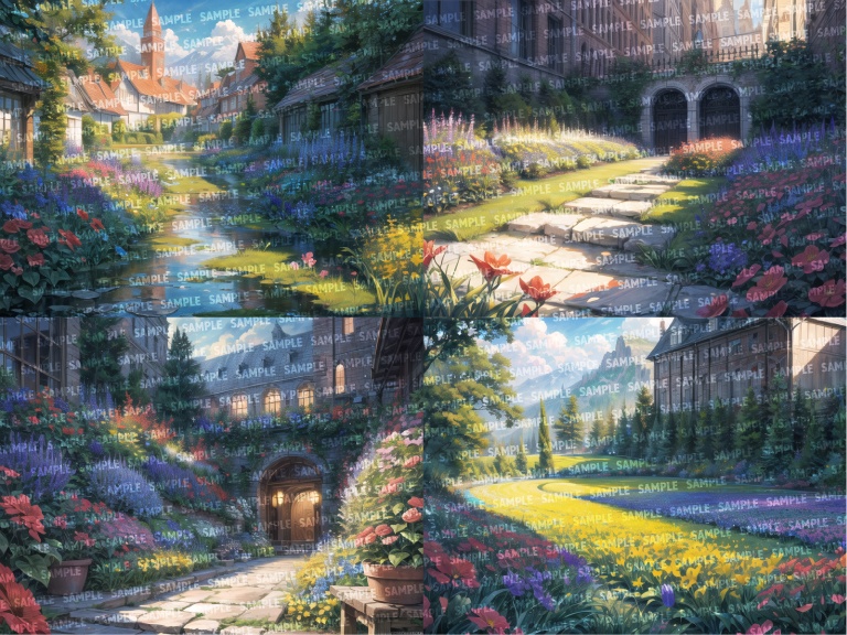 【背景80枚】花畑|差分あり(ゲーム/TRPG背景素材/CoC/ココフォリア)