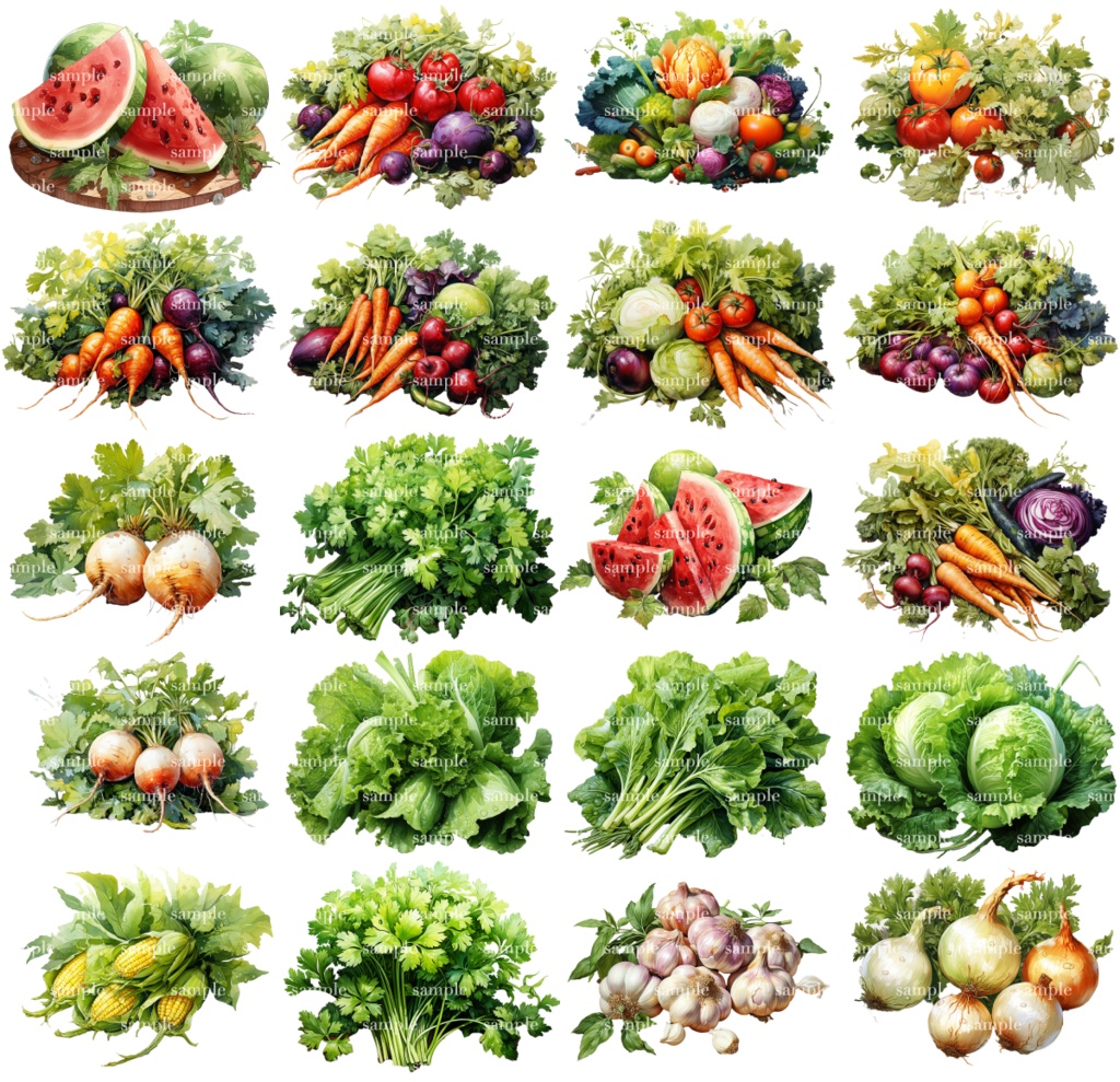 【透過素材38点】野菜(svg/png/pdf)