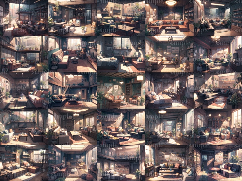 【背景200枚】リビング|差分あり(ゲーム/TRPG背景素材/CoC/ココフォリア)