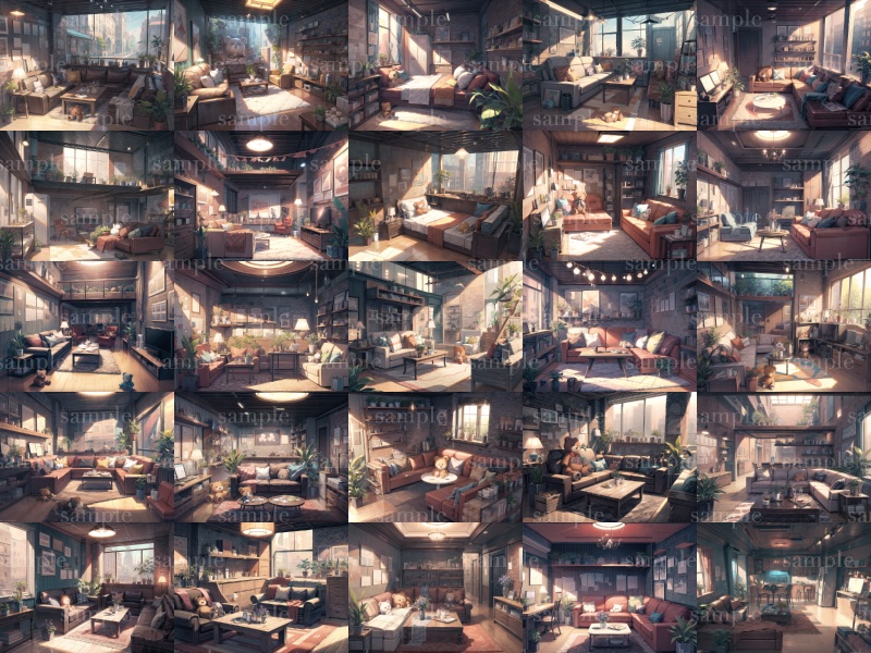 【背景200枚】リビング|差分あり(ゲーム/TRPG背景素材/CoC/ココフォリア)