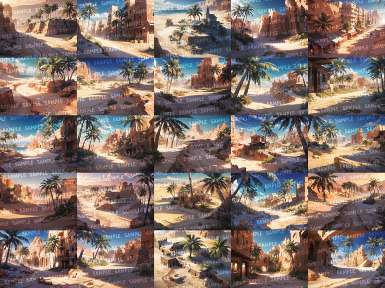 【背景200枚】砂漠/オアシス|差分あり(ゲーム/TRPG背景素材/CoC/ココフォリア)