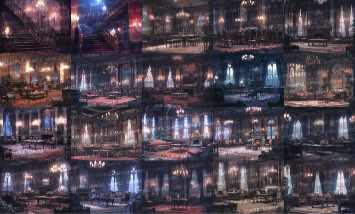 【背景160枚】ホラー風洋館|差分あり(ゲーム/TRPG背景素材/CoC/ココフォリア)