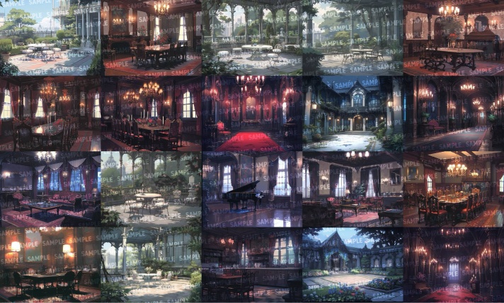 【背景160枚】ホラー風洋館|差分あり(ゲーム/TRPG背景素材/CoC/ココフォリア)