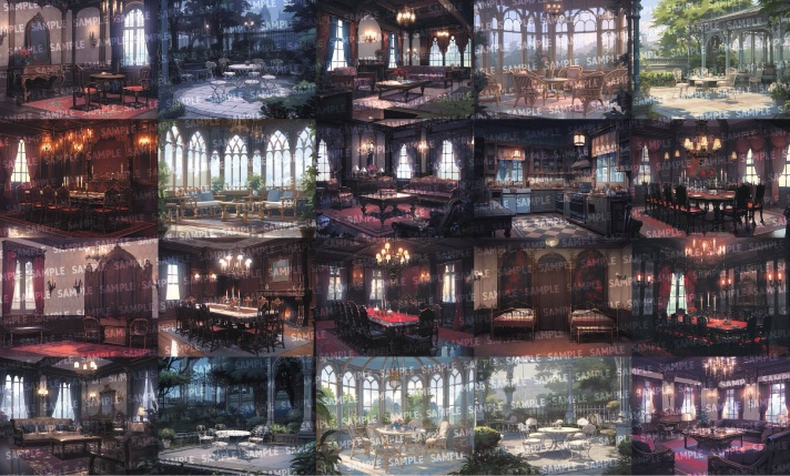 【背景160枚】ホラー風洋館|差分あり(ゲーム/TRPG背景素材/CoC/ココフォリア)