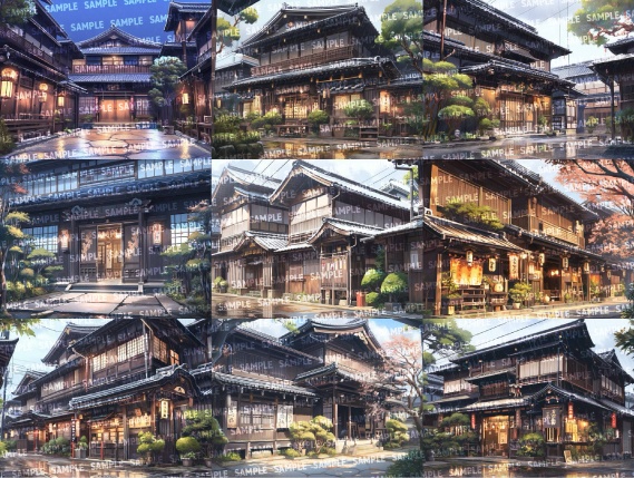 【背景103枚】温泉街/旅館(ゲーム/TRPG背景素材/CoC/ココフォリア)