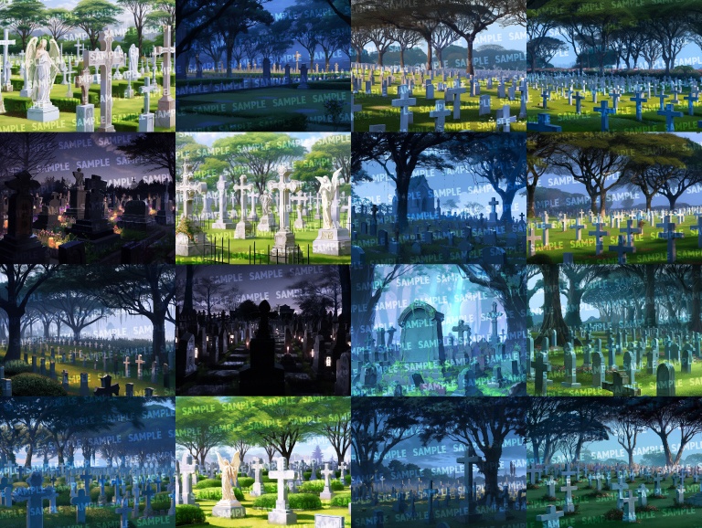 【背景100枚】墓地|洋風/和風(ゲーム/TRPG背景素材/CoC/ココフォリア)