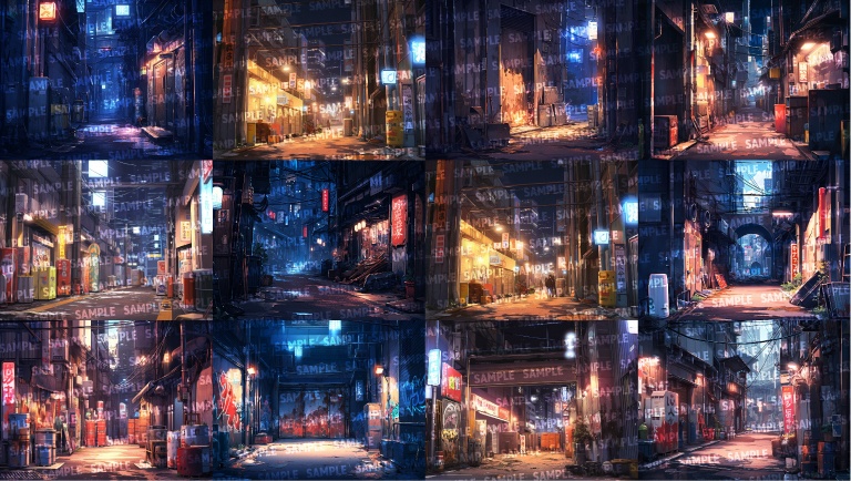 【背景24枚】路地裏(ゲーム/TRPG背景素材/CoC/ココフォリア)