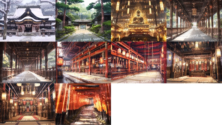 【背景56枚】神社/お寺|差分あり(ゲーム/TRPG背景素材/CoC/ココフォリア)