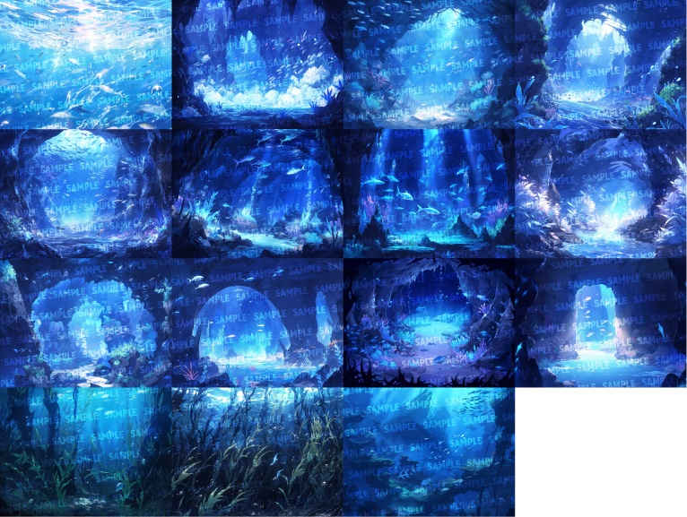 【背景57枚】海/海中/深海(ゲーム/TRPG背景素材/CoC/ココフォリア)