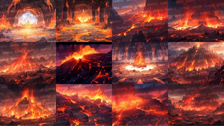 【背景72枚】火山地帯(ゲーム/TRPG背景素材/CoC/ココフォリア)