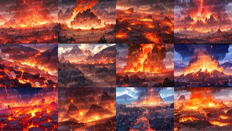 【背景72枚】火山地帯(ゲーム/TRPG背景素材/CoC/ココフォリア)