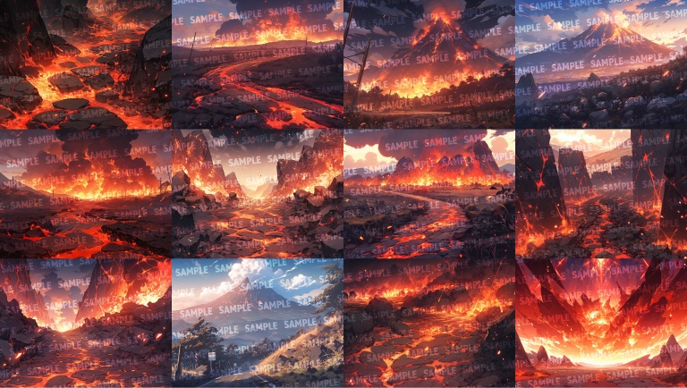 【背景72枚】火山地帯(ゲーム/TRPG背景素材/CoC/ココフォリア)