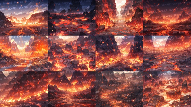 【背景72枚】火山地帯(ゲーム/TRPG背景素材/CoC/ココフォリア)