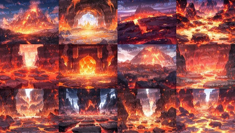 【背景72枚】火山地帯(ゲーム/TRPG背景素材/CoC/ココフォリア)