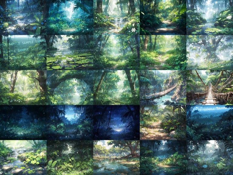 【背景70枚】ジャングル(ゲーム/TRPG背景素材/CoC/ココフォリア)