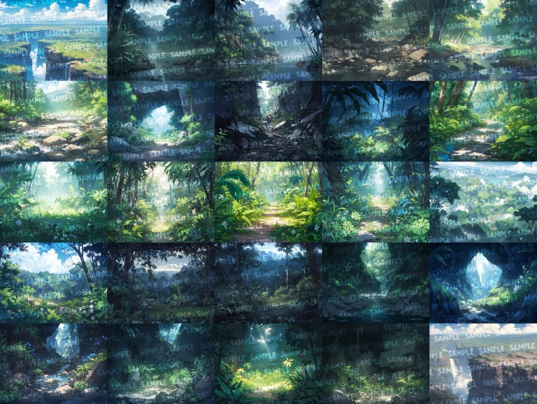 【背景70枚】ジャングル(ゲーム/TRPG背景素材/CoC/ココフォリア)