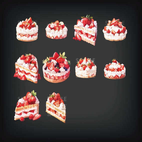 【透過素材50点】ケーキ(png)