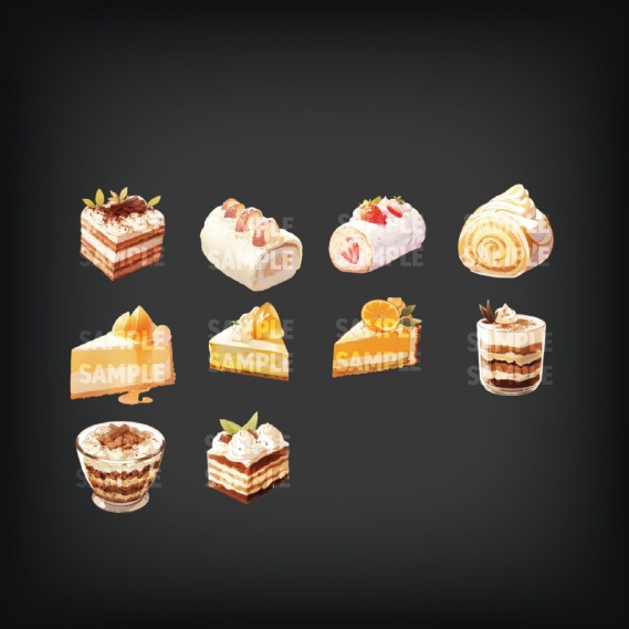 【透過素材50点】ケーキ(png)