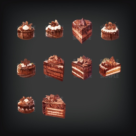 【透過素材50点】ケーキ(png)