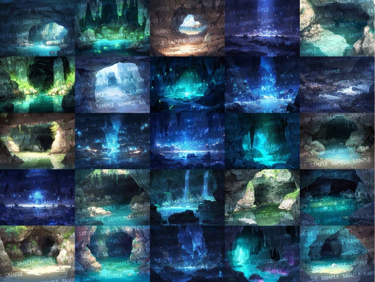 【背景100枚+おまけ20枚】洞窟(ゲーム/TRPG背景素材/CoC/ココフォリア)