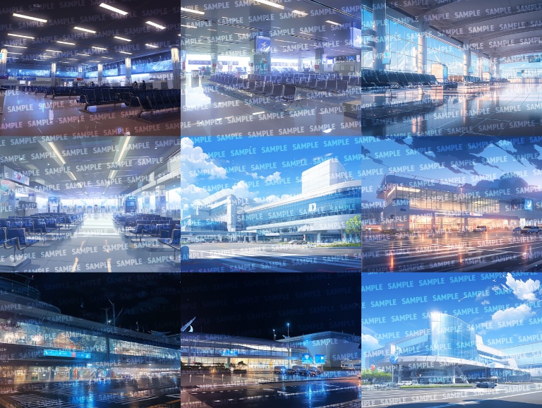 【背景35枚】空港(ゲーム/TRPG背景素材/CoC/ココフォリア)