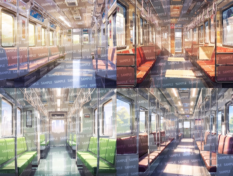 【背景20枚】田舎駅/電車内(ゲーム/TRPG背景素材/CoC/ココフォリア)