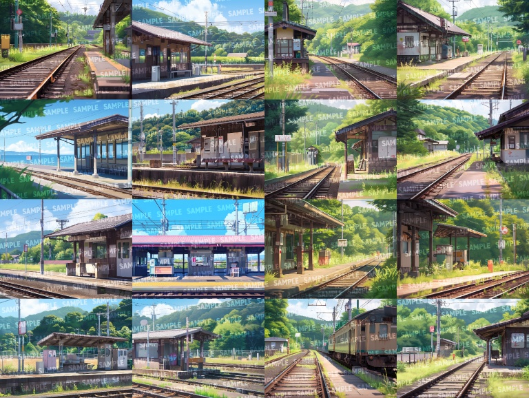 【背景20枚】田舎駅/電車内(ゲーム/TRPG背景素材/CoC/ココフォリア)